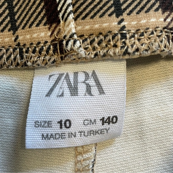 Zara Plaid Print Leggings with Gold Button Decor - Picture 7 of 8